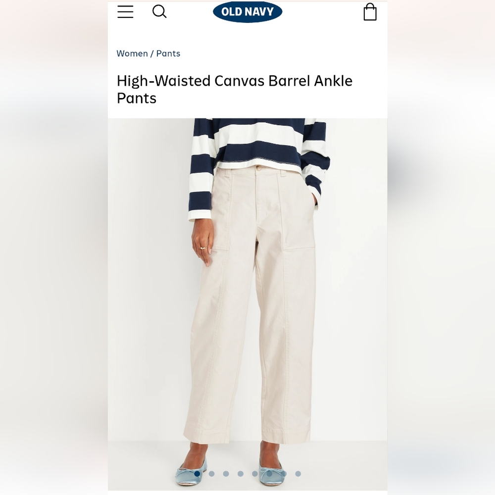Old Navy High Waisted Canvas Barrel Leg Pants